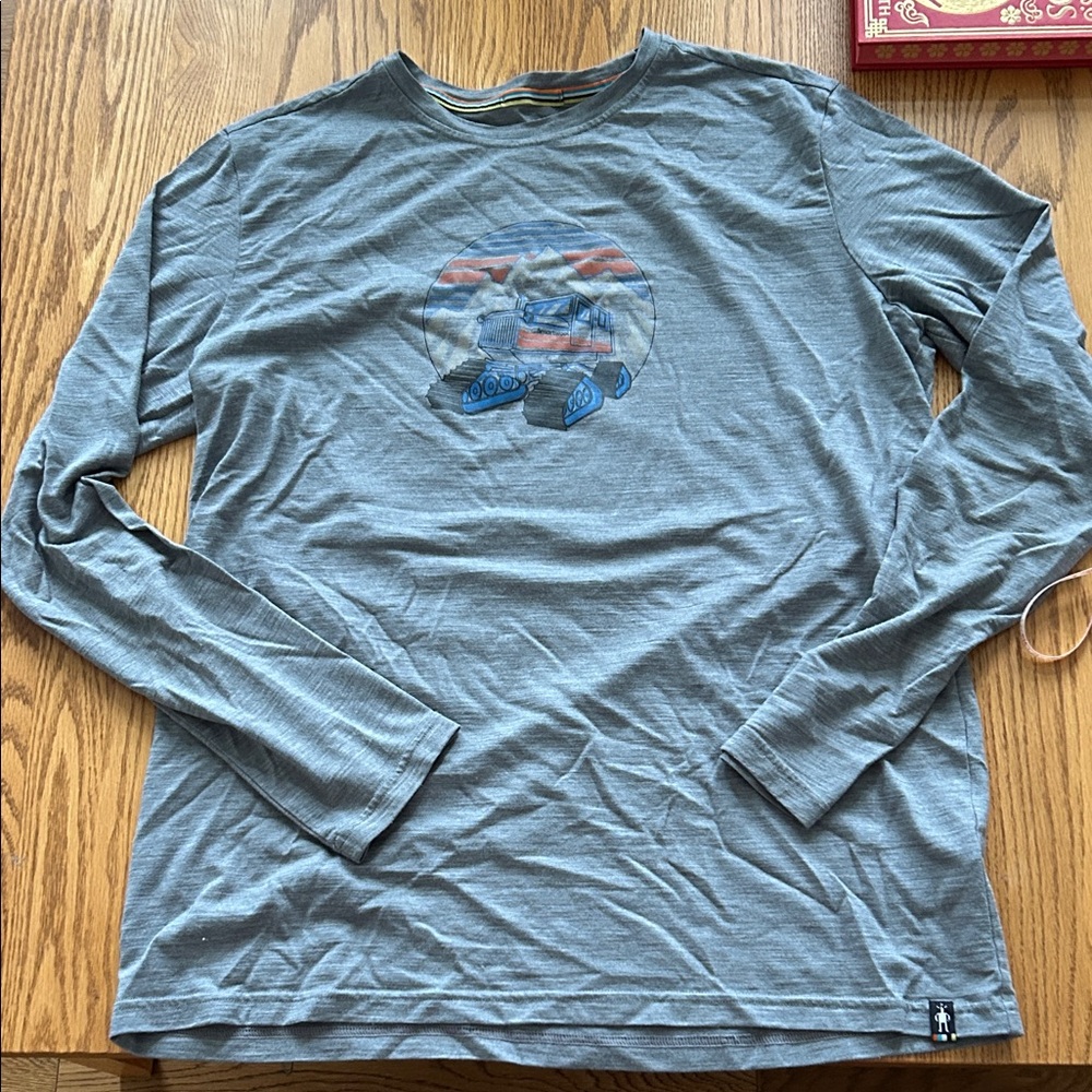 Smartwool Gray Long Sleeve Shirt Mens Large Snowcat Trek